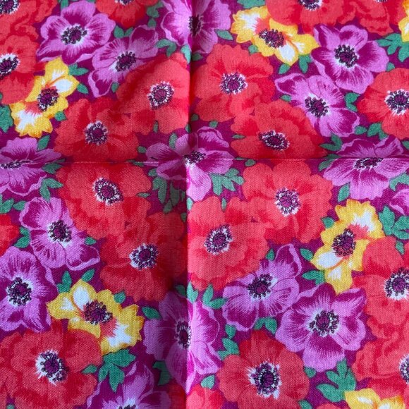 Vintage Ungaro Paris Cotton Handkerchief Scarf – Floral Print - Picture 9 of 10
